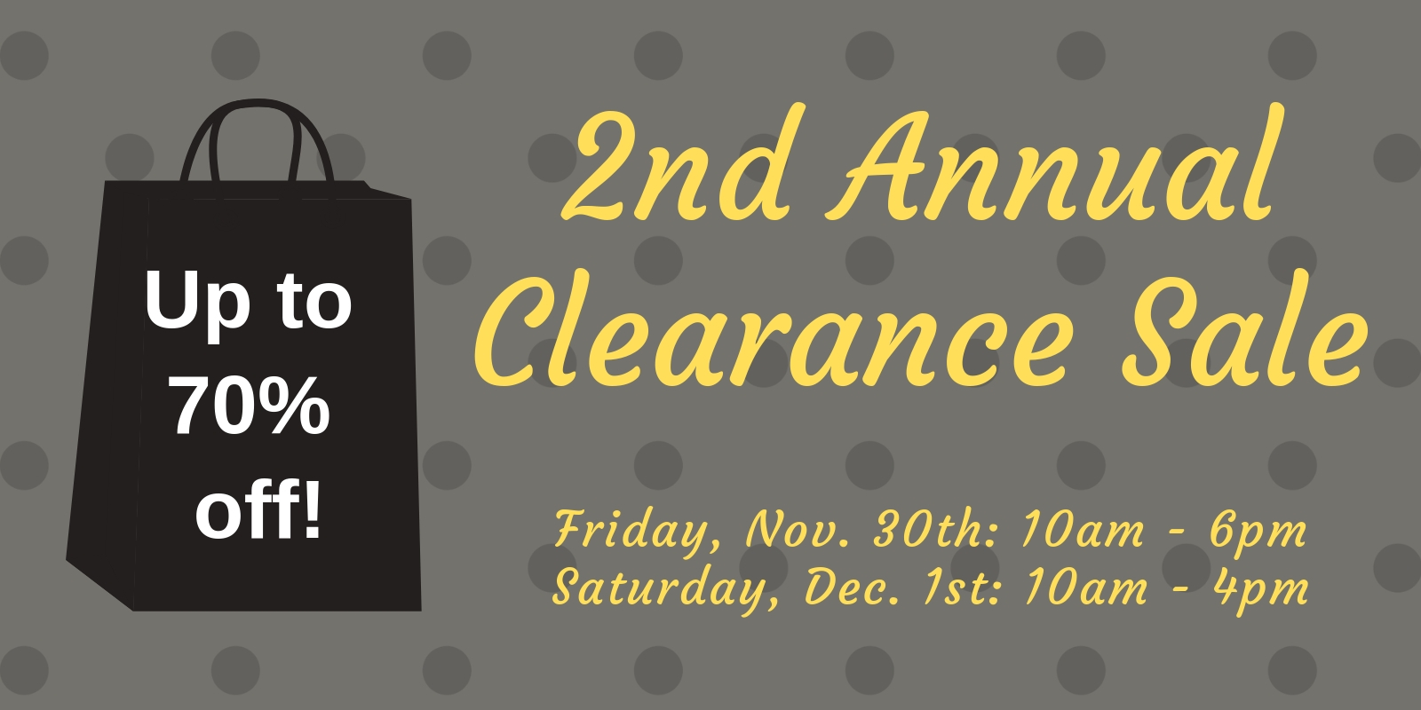 2nd Annual Clearance Sale